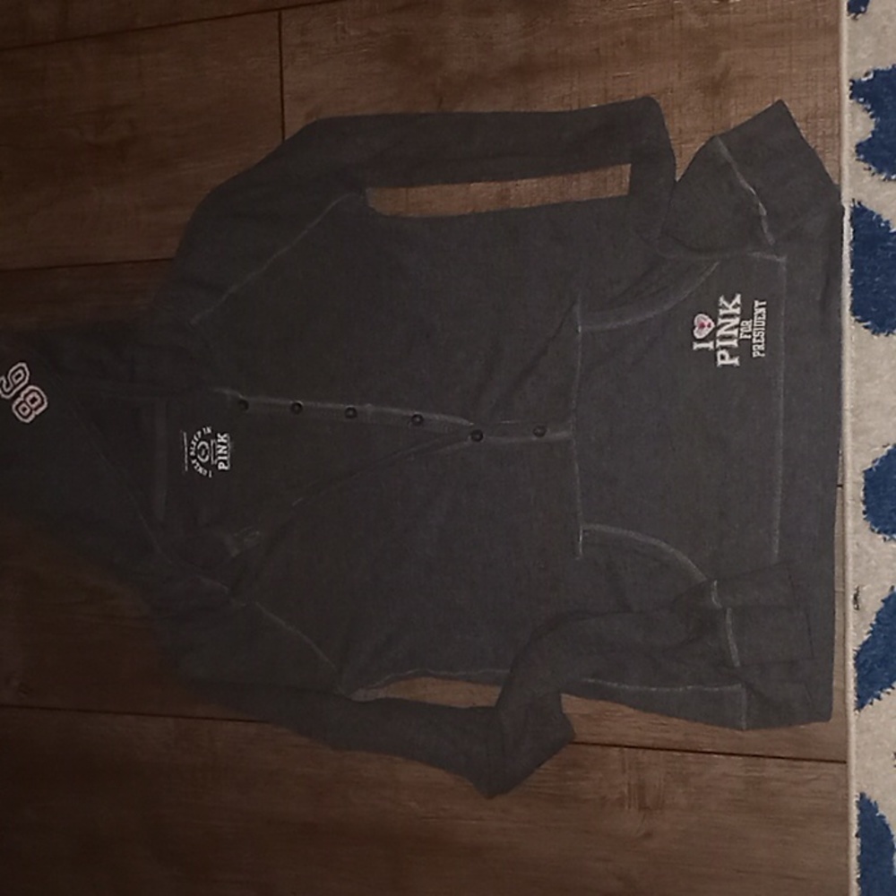 Vintage PINK thermal henley